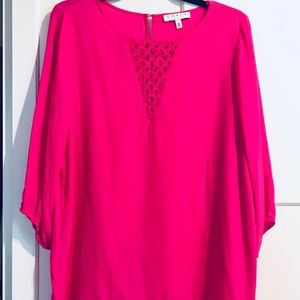 Hot pink chaus blouse